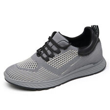 CHAMARIPA Height Increasing Shoes For Men Grey Knit Elevator Sneakers 2.36 Inch