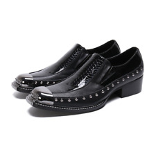 Chic Mens Real Leather Business Shoes Square Toe Oxfords Nightclub Slip on Youth