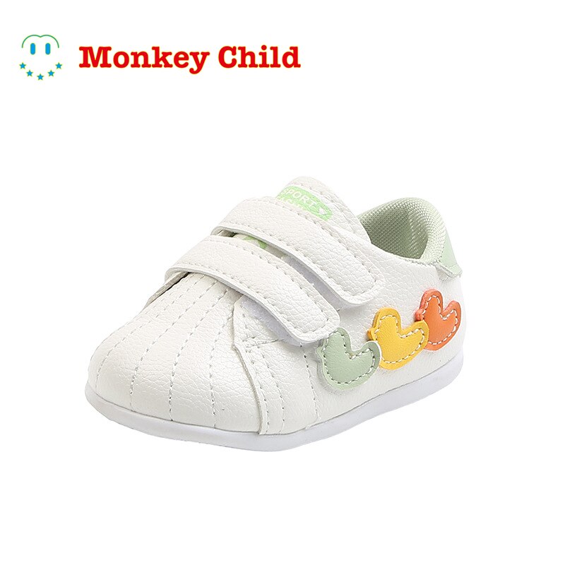 Children's toddler soft-soled casual shoes Leather cartoon Velcro learning shoes baby Boys Girls Soft shoes Wear-resistant sport