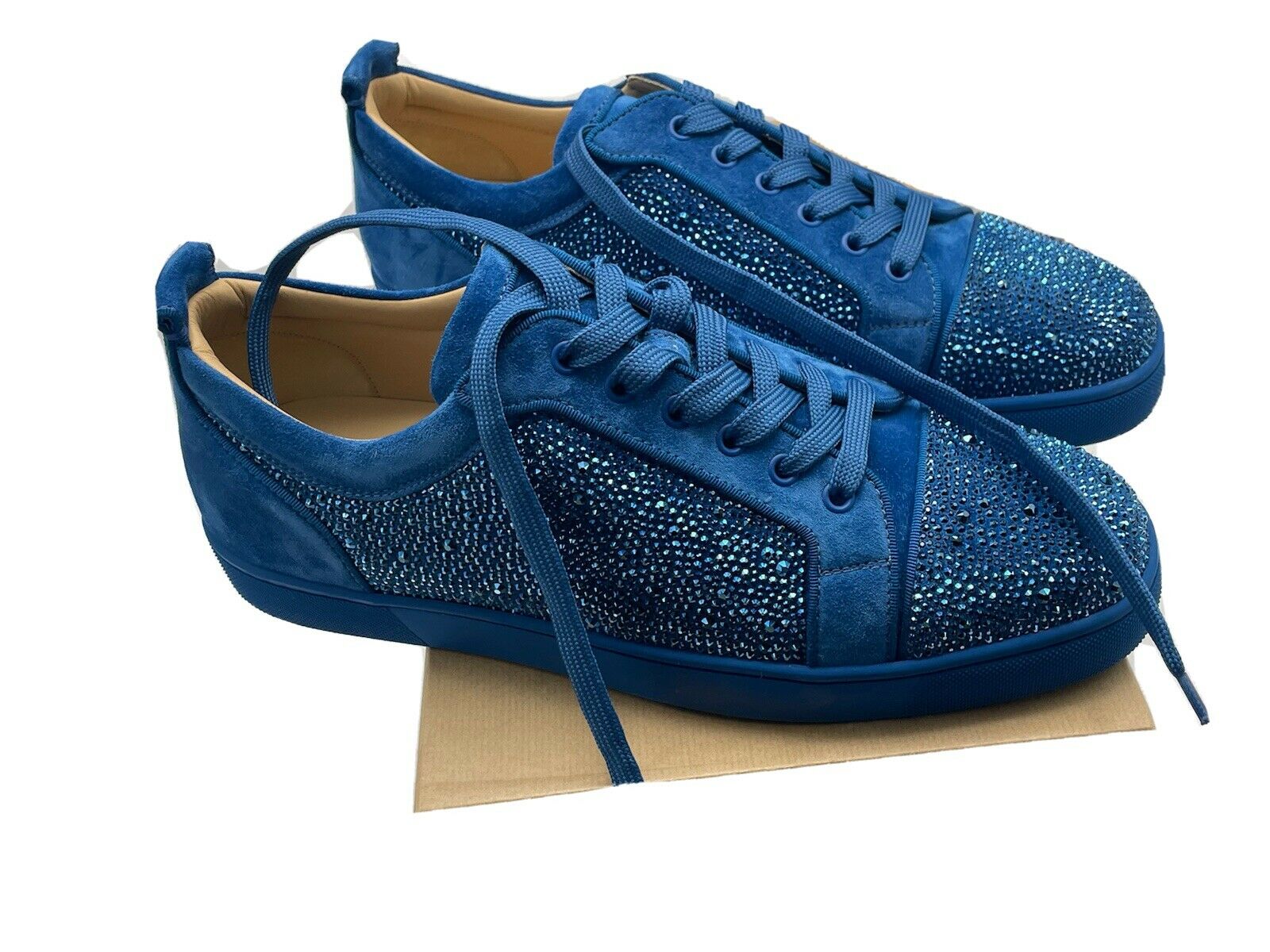 CHRISTIAN LOUBOUTIN MEN'S LOUIS JUNIOR STRASS FLATS SNEAKERS SIZE 44.5/11.5 New