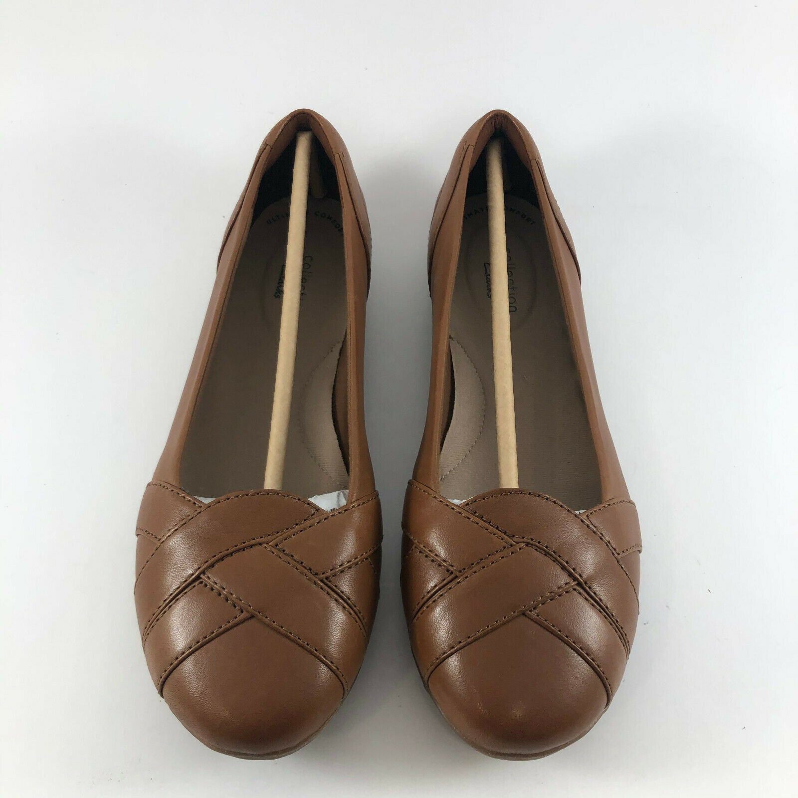 Clarks Gracelin Mia Women's Tan Leather Ballet Casual Flat Shoes - Size 7 W