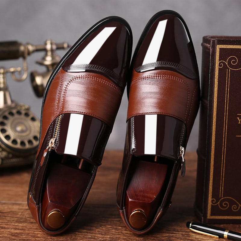 Classic Business Men's Dress Shoes Fashion Elegant Formal Wedding Shoes Men Slip On Office Oxford Shoes For Men Black Brown