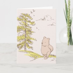 Classic Pooh Walking in the Woods Card