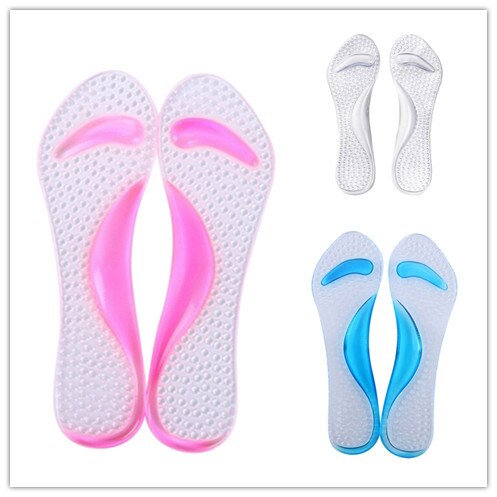 Clear Silicone Gel Massage Arch Support Insoles Orthotic Flatfoot Prevent High Heels Shoes Pad Foot Cocoon Feet Care Tools Women