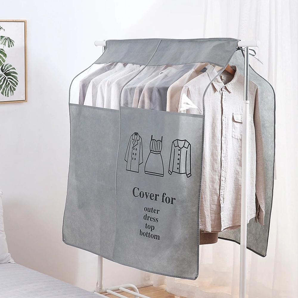 Cloth Fabric Organiser Coat Dust Proofing Cover Clothing Cover Suits Pocket Storage Bags Organizador Cabinet Closet Organizer