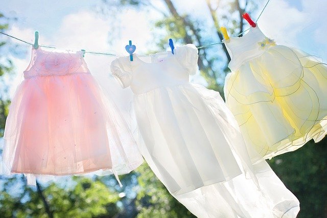 clothesline, little girl dresses, laundry
