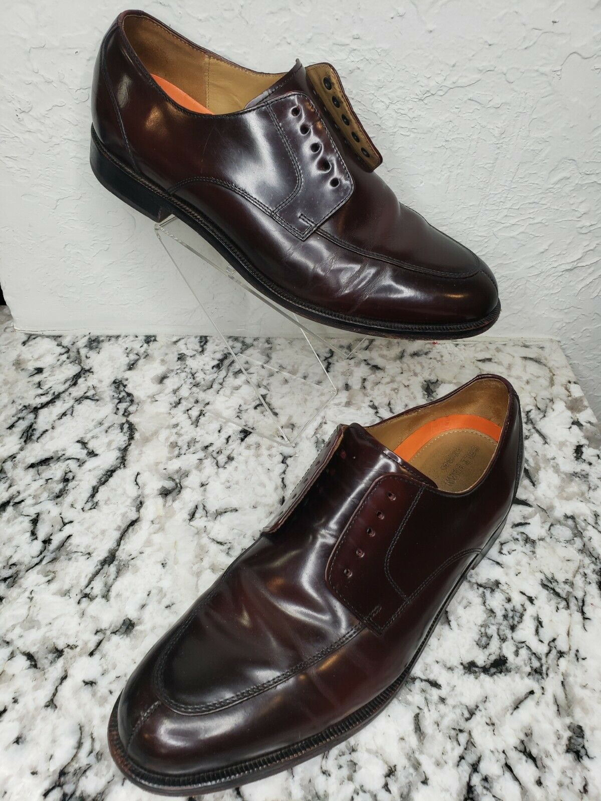 Cole Haan Grand OS Mens Size 11 M Burgundy Leather Derby Dress Shoes(No Laces)