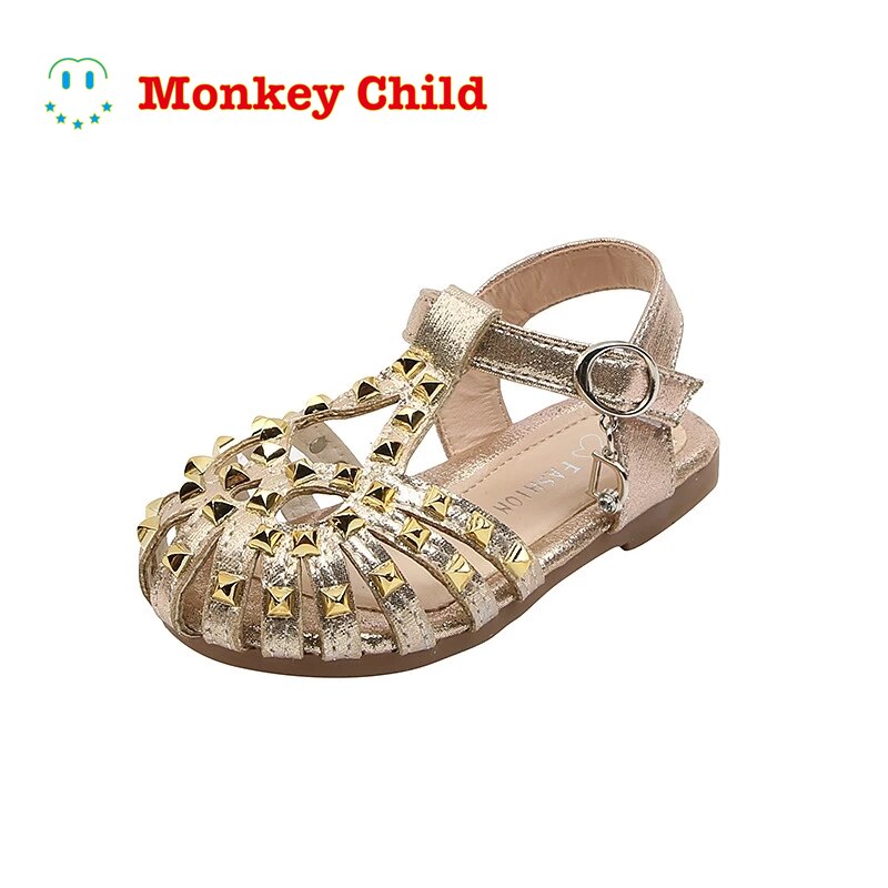 Comfortable 2021 New Fashion Rivet Baby Girl Dress Princess Shoes Toddler Summer Little Girls Beach Child Flat Sandals Kids 1 2