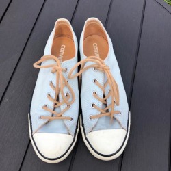 Converse Shoes | Converse Light Blue With Tan Laces Size 7 | Color: Blue/Tan | Size: 7