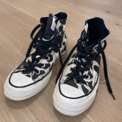 Converse Shoes | Cow Print Converse | Color: Black/Cream | Size: 7
