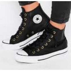 Converse Shoes | Leather Black And White High Top Converse | Color: Black/White | Size: 6.5