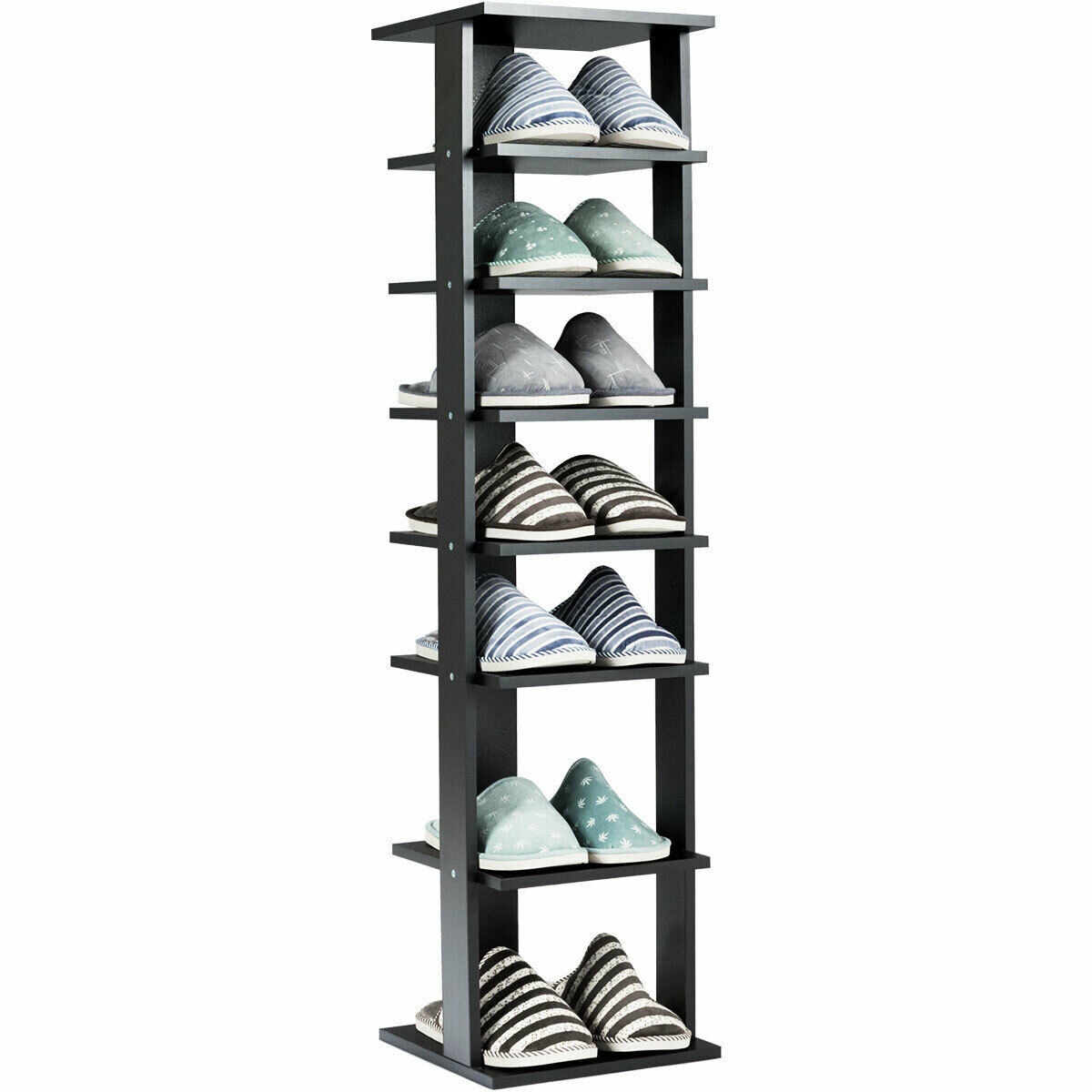 Costway 7-Tier Shoe Display Rack Storage Shelves Free Standing Home Living Room