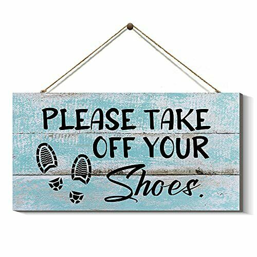 Creoate Shoes Off Sign Please Take Off Your Shoes Sign Wood Hanging Wall Plaq...
