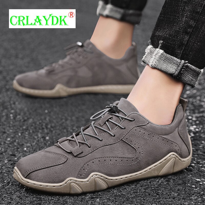 CRLAYDK Fashion Leather Men's Casual Shoes Breathable Leather Sports Outdoor Walking Sneakers Business Loafers Dress Moccasins