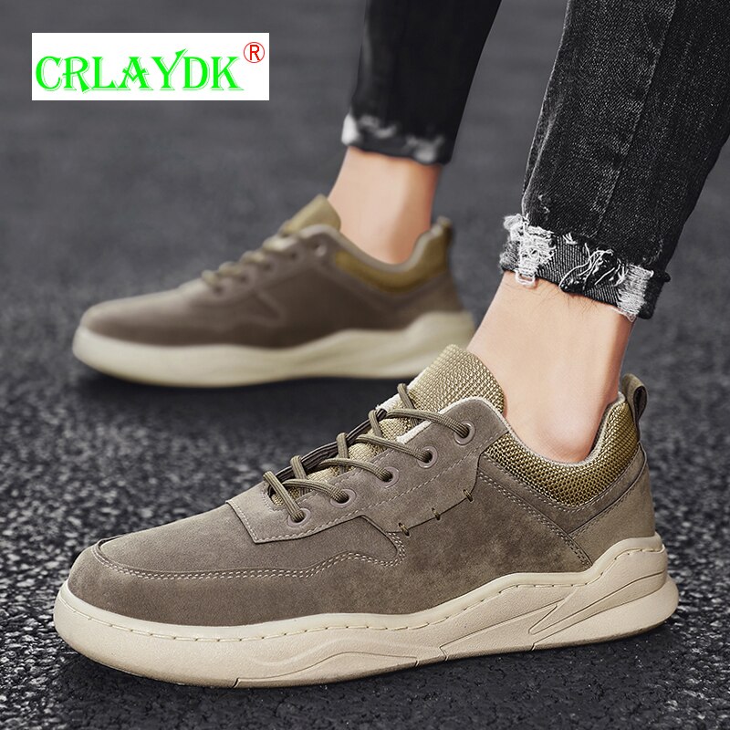 CRLAYDK Men Shoes Fashion Flats Dress Casual Business Oxfords Sneakers Comfortable Lace-Up Male Formal Leather Walking Footwear