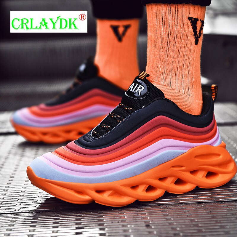 CRLAYDK Men's Running Shoes Blade Sports Sneakers Outdoor Lightweight Walking Tennis Non-Slip Running Increased Youth Trainers