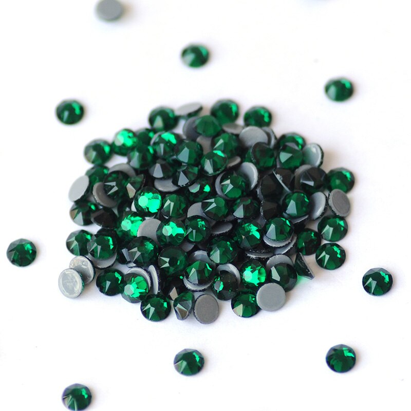 CTPA3bI Emerald Hotfix Green Rhinestones Iron on Flatback Glass Round Stones For Dancing Dress Jewelry Design Shoes Decoration