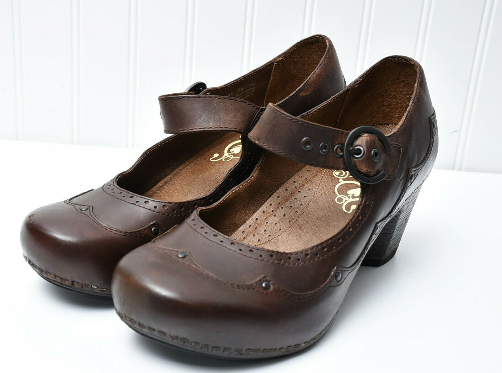 Dansko Babette Comfort Leather Maryjane Straps Pumps Dress Shoes Sz 42 12