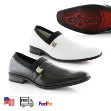 Delli Aldo Men's Patent leather Slippers Loafers simplistic Formal Dress Shoes