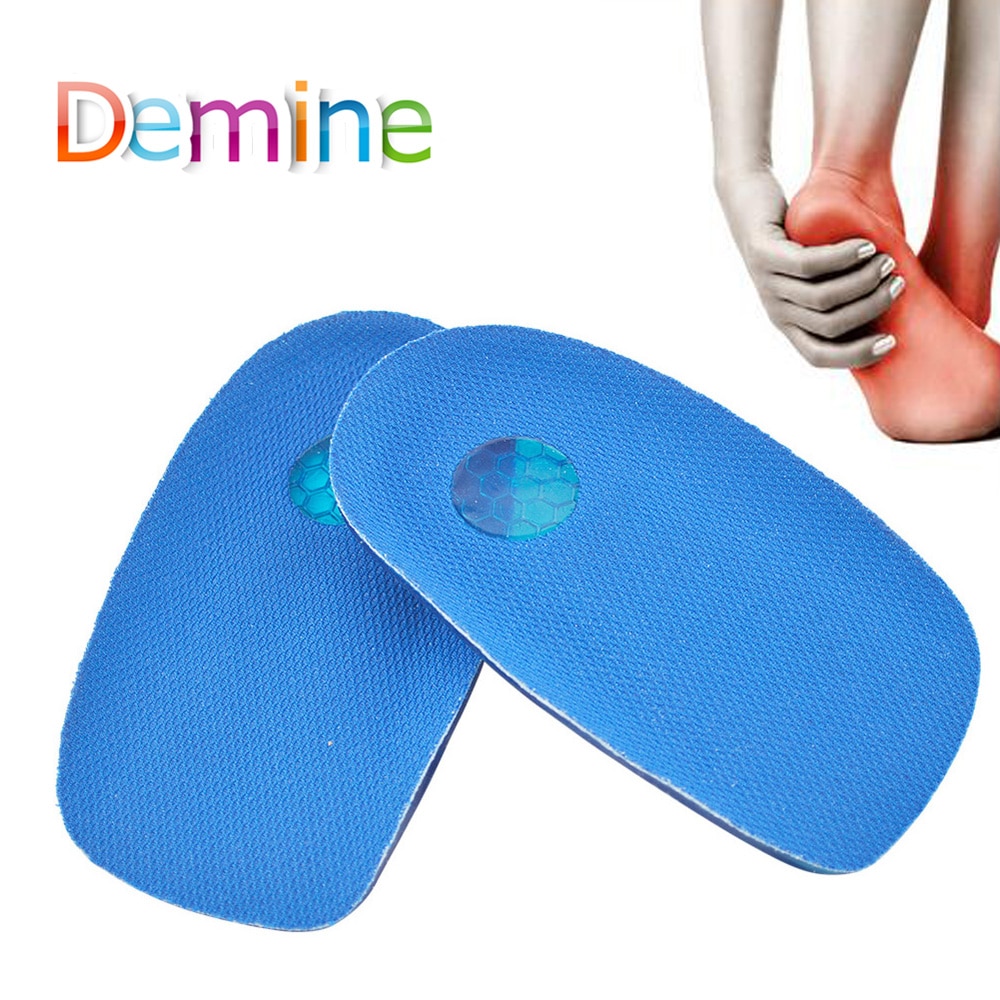 Demine Silicone Gel Medical Half Insoles Heel Spurs Plantar Fasciitis Arch Support Pain Relief Casual Shoes Insert for Women Men
