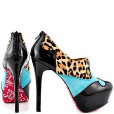 Designer Black Red Tan Leopard Women High Heels Booties Platforms Pumps Shoes