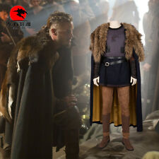 DFYM Vikings Cosplay Ragnar Lothbrok Costume Halloween Outfit Full Set Fur Cloak