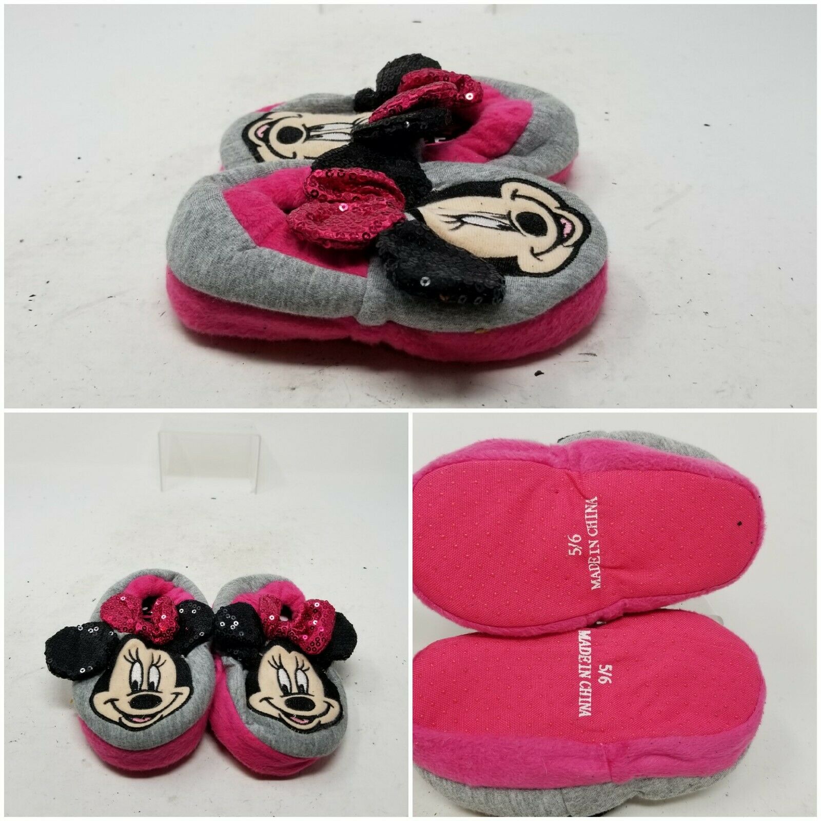 Disney Minnie Mouse Slipper Slip On Low Walking Shoes Sneaker Baby Girls Size 5