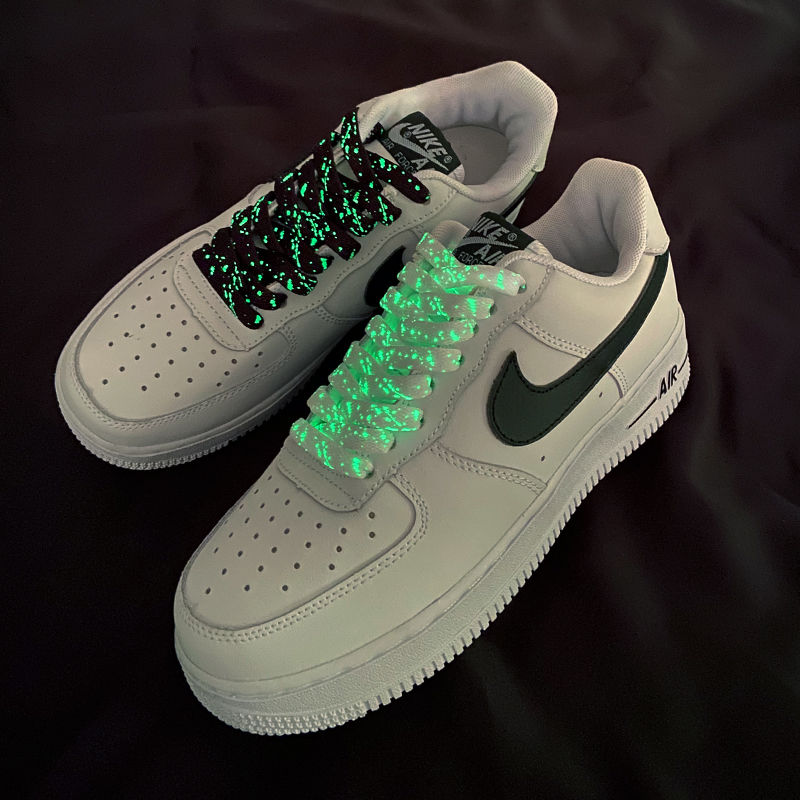 DIY Luminous Tie-dye Sneaker Shoelace for Nike Air Force 1 Designer Brand Sneaker Personalized Creative Shoe Accessories Quality