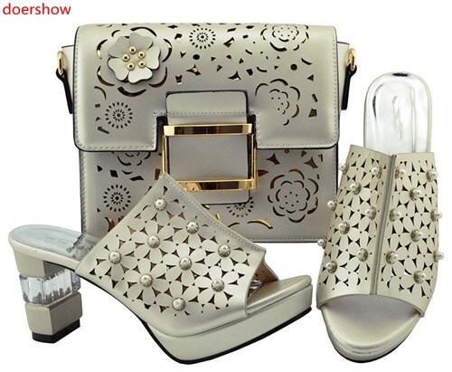 doershow Shoes and Bag Sets for Women Matching Women Shoes and Bag Set Women Shoes and Bag Set In Italy Nigerian Shoes!SJZS1-41