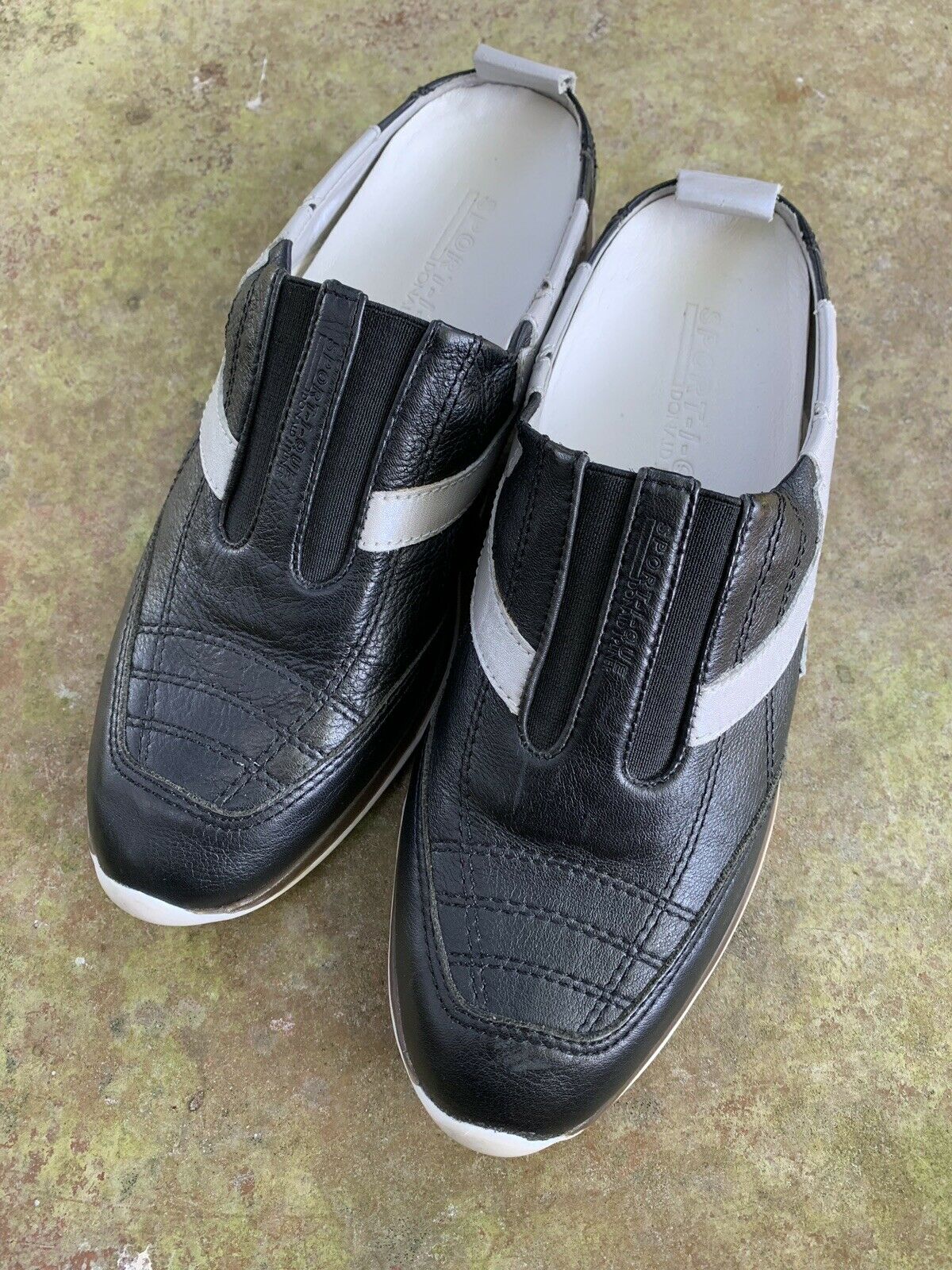 Donald Pliner Sport-I-Que Black And Gray Mule Walking Shoe/sneaker Sz 7