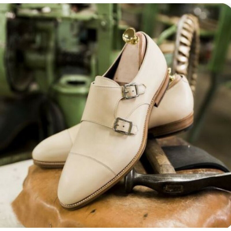 Double Buckle Strap Men Monk Shoes Oxford Fashion Spring Autumn PU Leather Chaussures De Moine Classic Chaussure Homme 3KC815