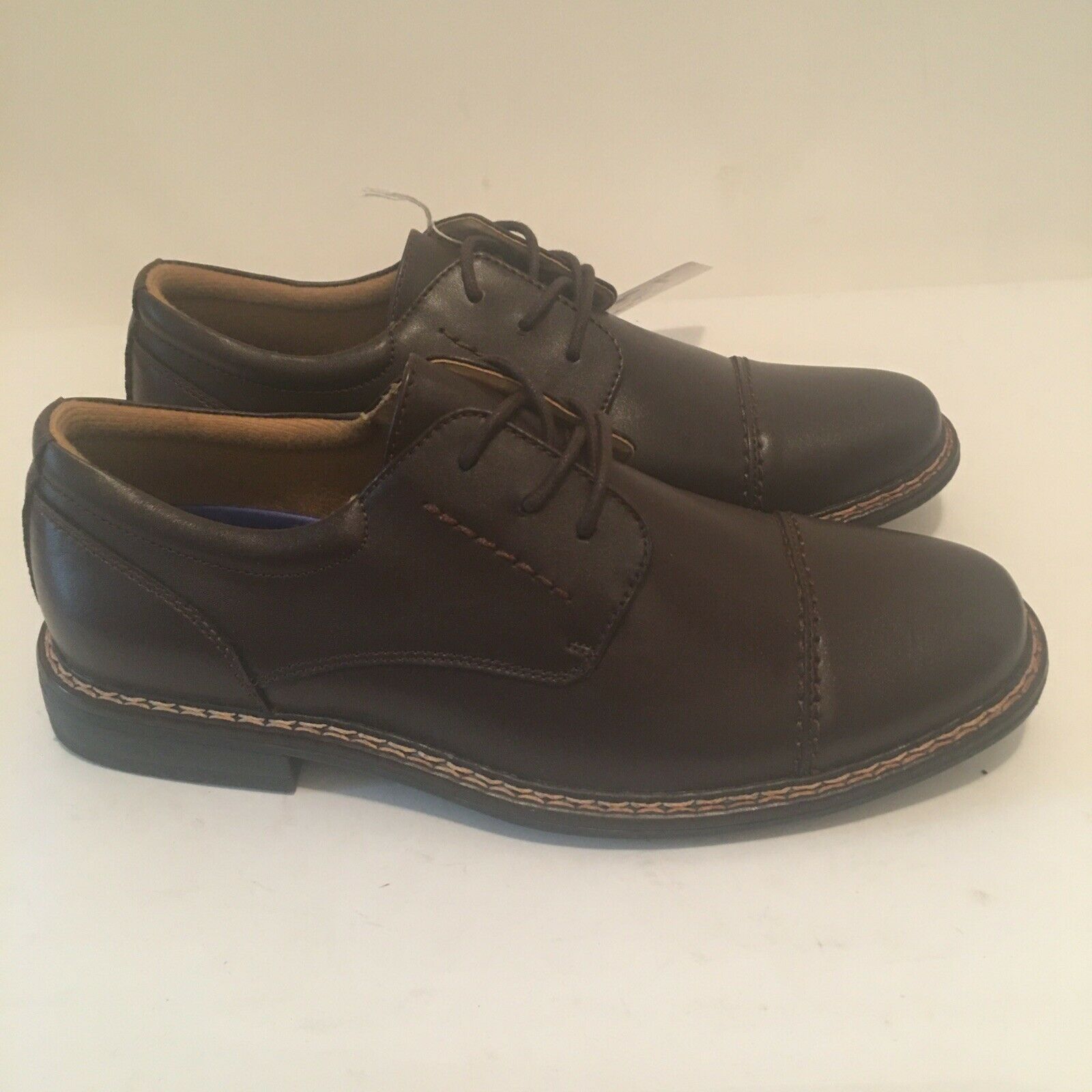 Dr. Scholls Mens Dress Shoes Size 8.5,Brown Leather Upper,Cap Toe, Lace Up