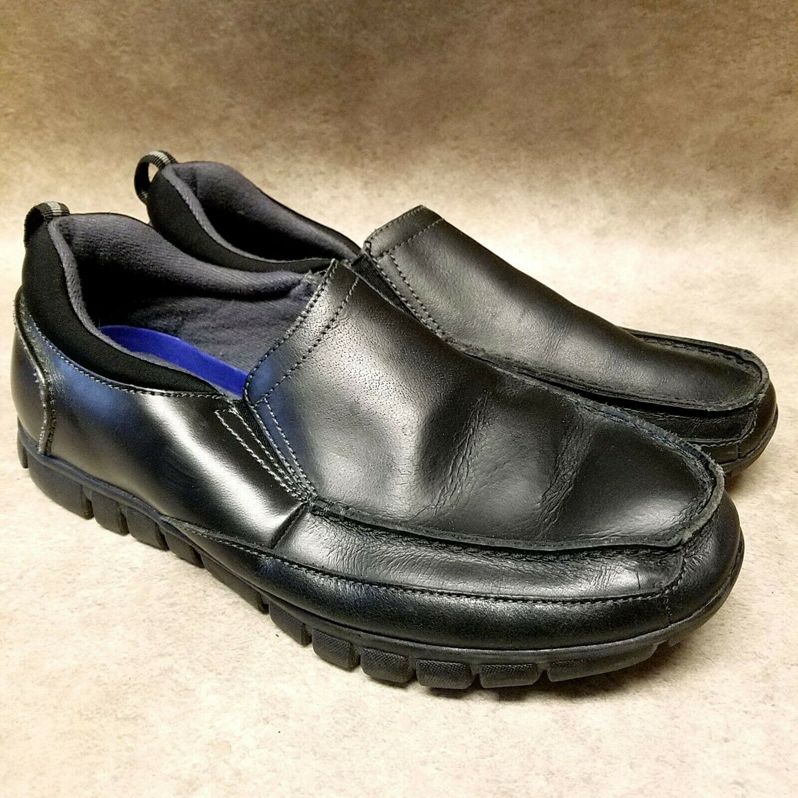 Dr Scholls Mens MNDS1320300 Size 9 Black Leather Slip On Loafer Dress Shoes