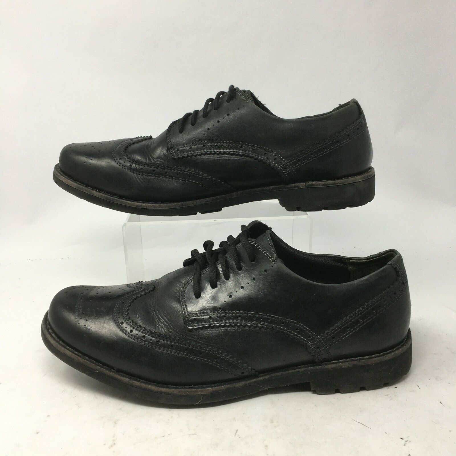 Dr Scholls Sherman Wingtip Oxford Dress Shoes Mens 12M Black Leather Lace Up