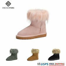 DREAM PAIRS Winter Girls Kids Snow Boots Fur Warm Ankel Casual Mid Calf Shoes US