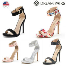 DREAM PAIRS Women Open Toe Ankle Strap Stilettos High Heel Sandals Pump Shoes US