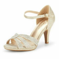 DREAM PAIRS Women's Ankle Strap Stolettos Low Heel Sandals Open Toe Dress Shoes