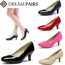 DREAM PAIRS Womens Low Heel Pump Shoes Round Toe Slip On Wedding Dress Shoes