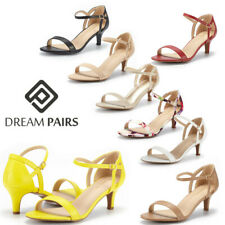 DREAM PAIRS Women's Low Stilettos Heel Sandals Ankle Strap Work Dress Shoes Size