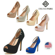DREAM PAIRS Women's Sexy Peep Toe High Heel Platform Classic Dress Pump Shoes US