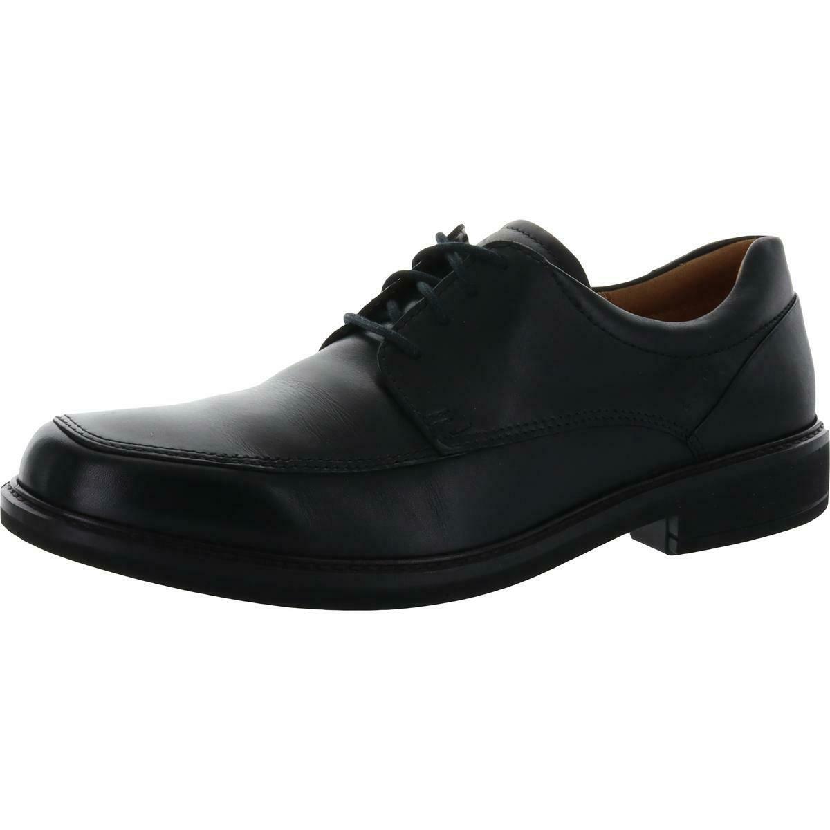 ECCO Mens Black Leather Formal Lace-Up Shoes Derby 45 Medium (D) BHFO 0726