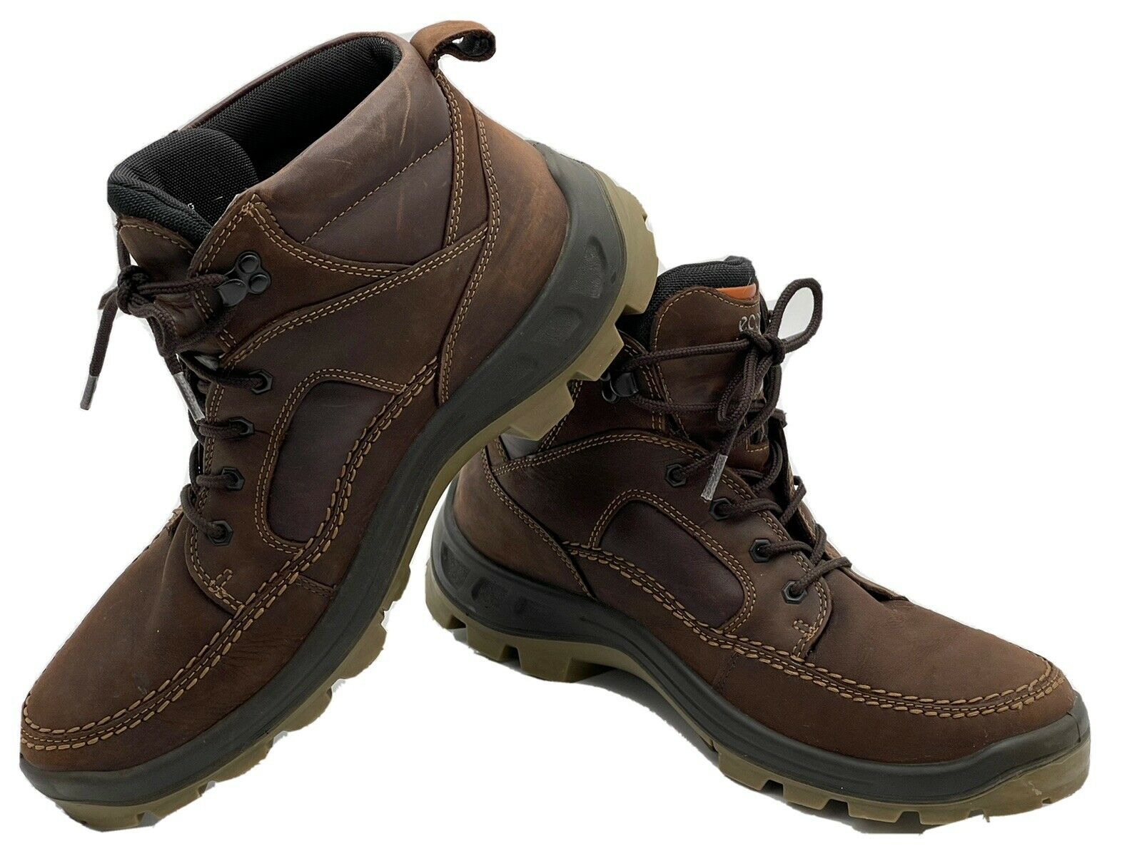 Ecco Men's Track High Boots Hiking Gore-Tex Leather Brown EUR 47 / US 13 - 13.5