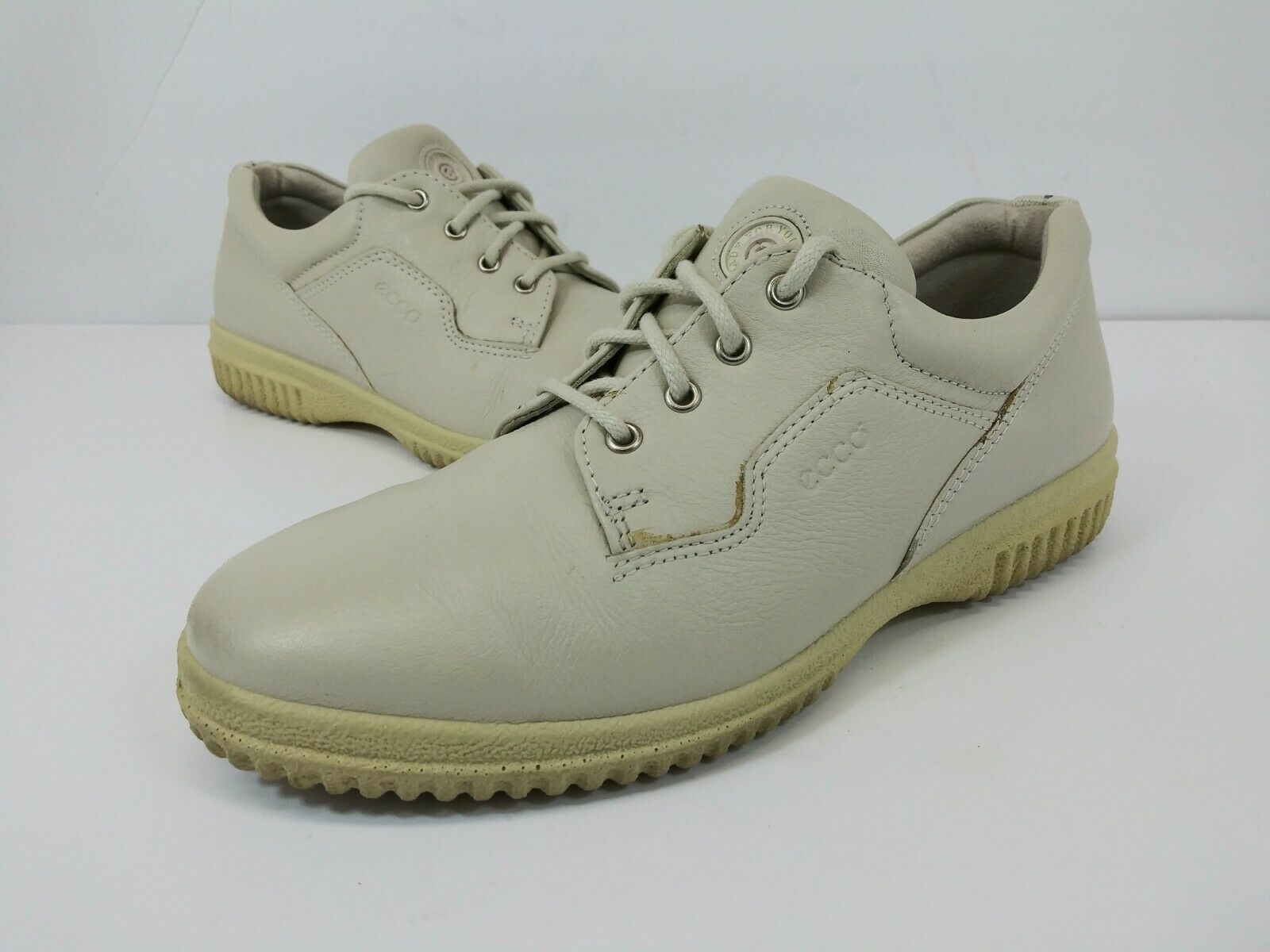 Ecco Womens Comfort Shoes Sz 38 'Made For Young Feet' Cream Leather Fibre System