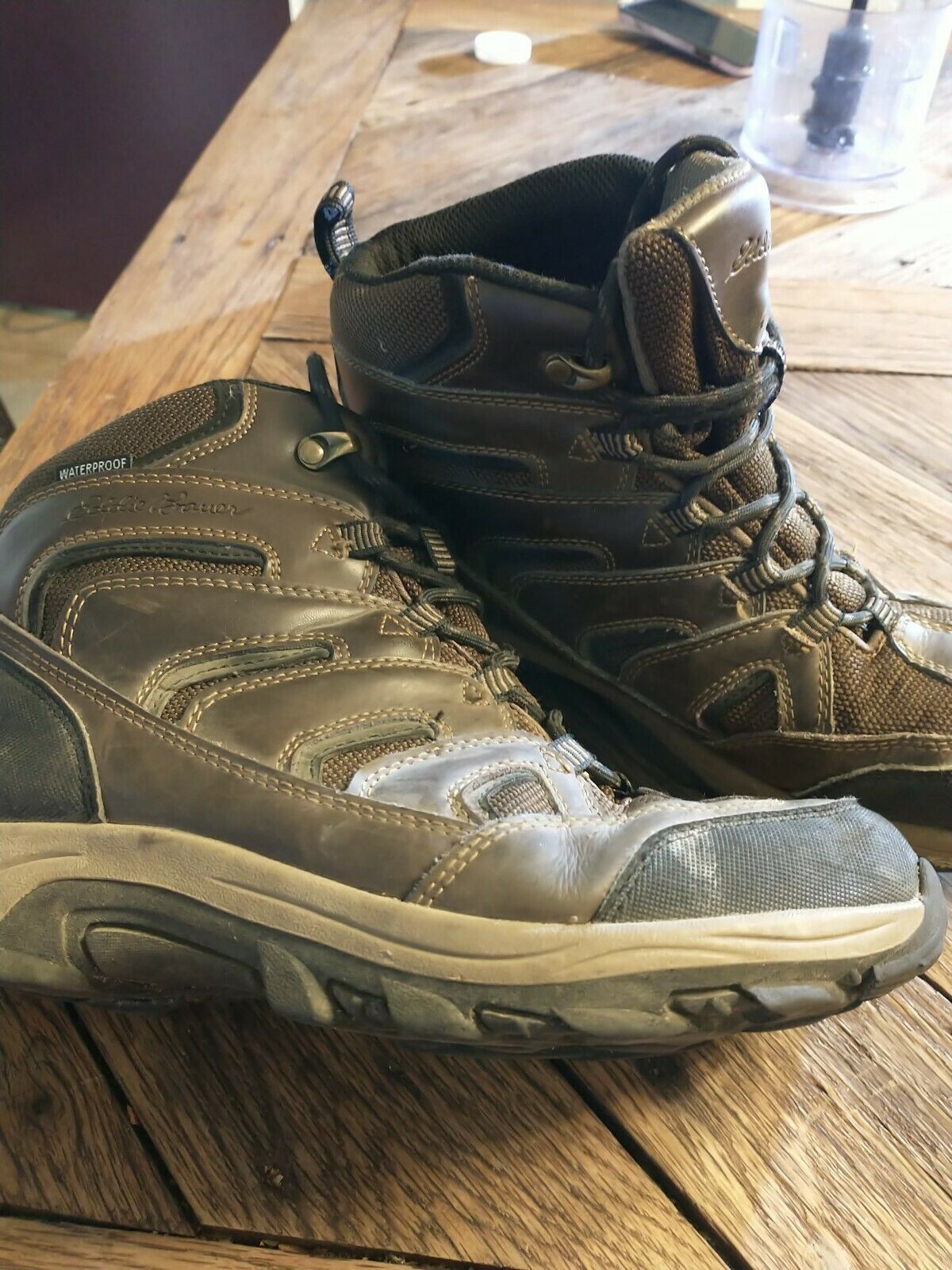 Eddie Bauer Men's Graham Hiking Boots Leather Waterproof - Brown, Size 8.5
