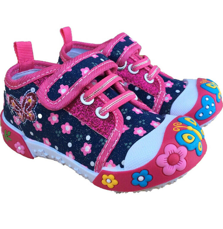 ENARI Baby Toddler Girl Sneakers Shoes Size 6 Denim Pink
