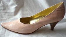 enzo poli full leather ladies shoes high med heel stiletto court light pink