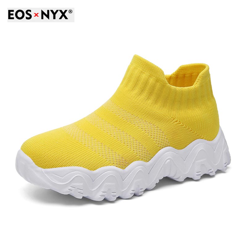 EOSNYX 2021 Toddler/Little/Big Kid Casual Fashion Trainers Girls Boys High Top Mesh Sock Sneakers Children School Slip-On Shoes