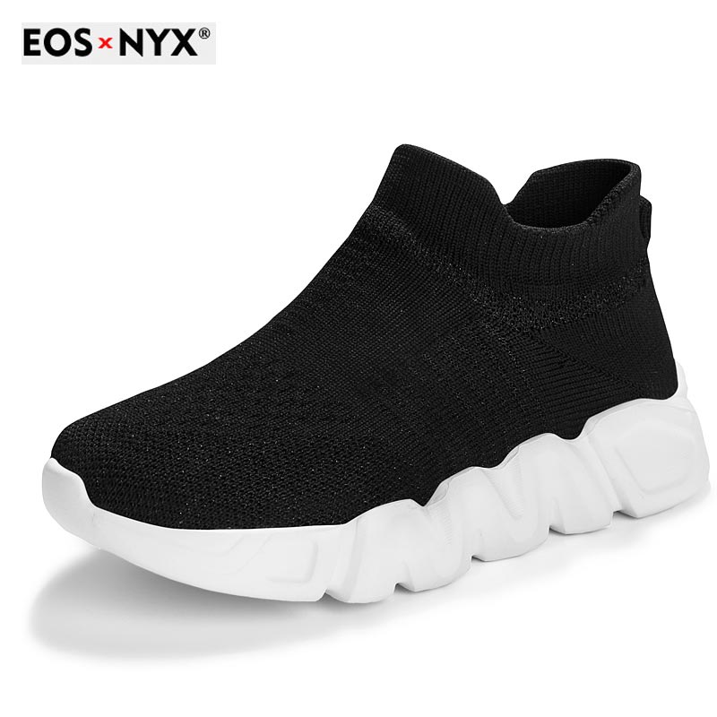 EOSNYX Kids Shoes 2021 Autumn Little Baby Girls Fashion High Top Sock Sneaker Casual Platform Breathable Children Thick Sole