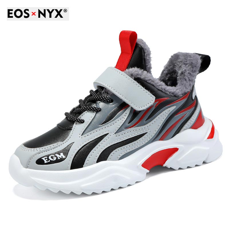 EOSNYX New Autumn/Winter Baby Shoes Toddler Boys Girls Sneakers Warm Plush Cotton Outdoor Kids Shoes Fashion Baby Walkers Shoes