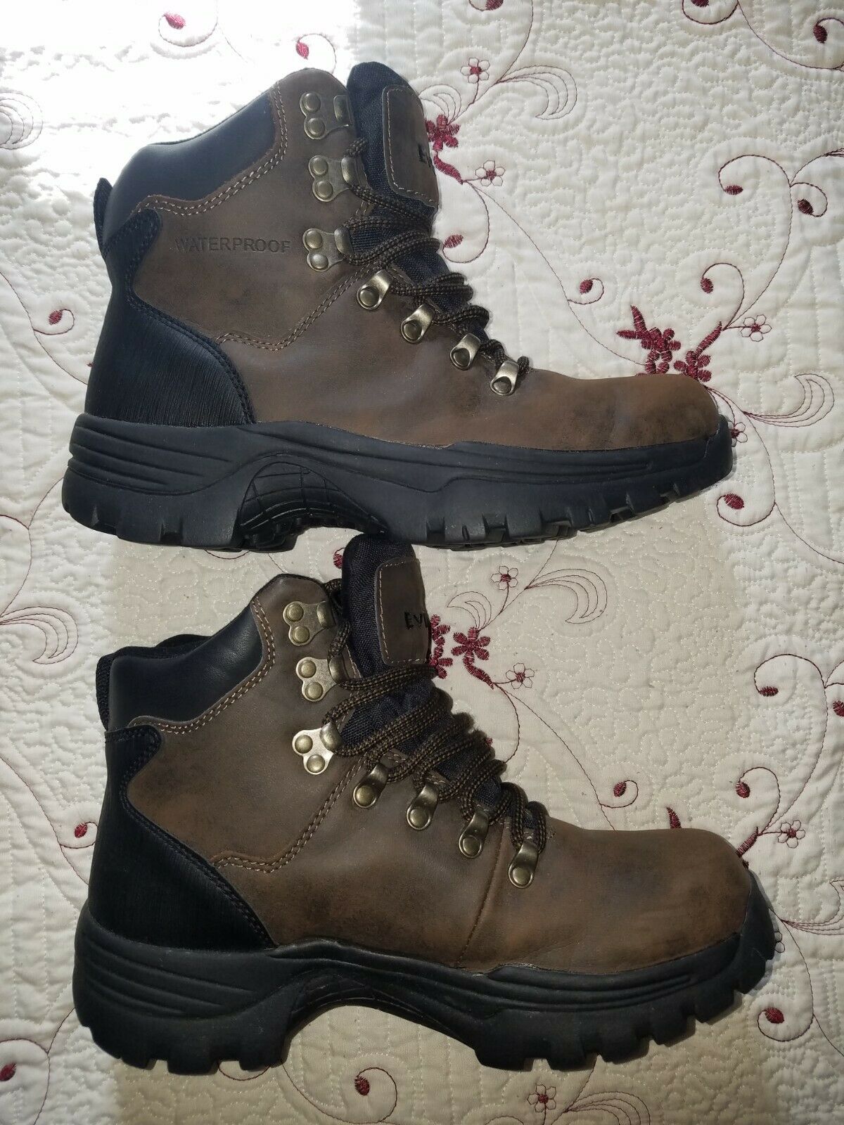 Everest Brand Men's Leather Waterproof Hiking Boots Size 8.5